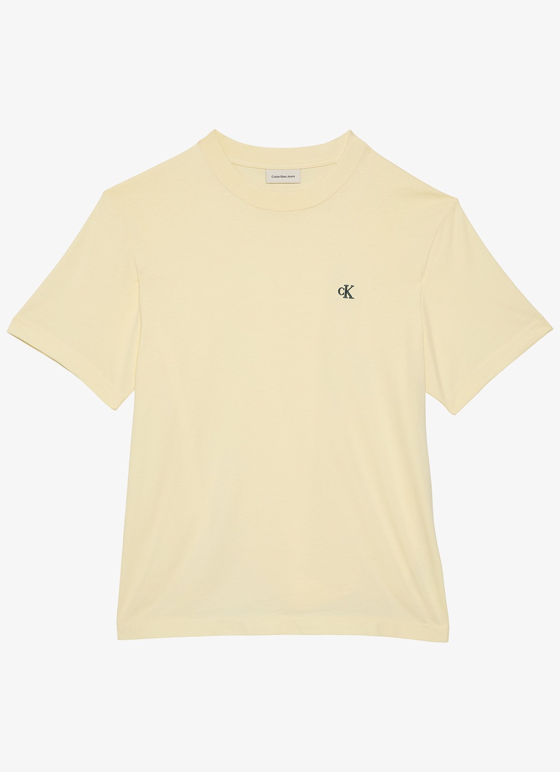 Calvin Klein T-shirt met logoborduring - voorkant 3 pear sorbet-zrk/ geel