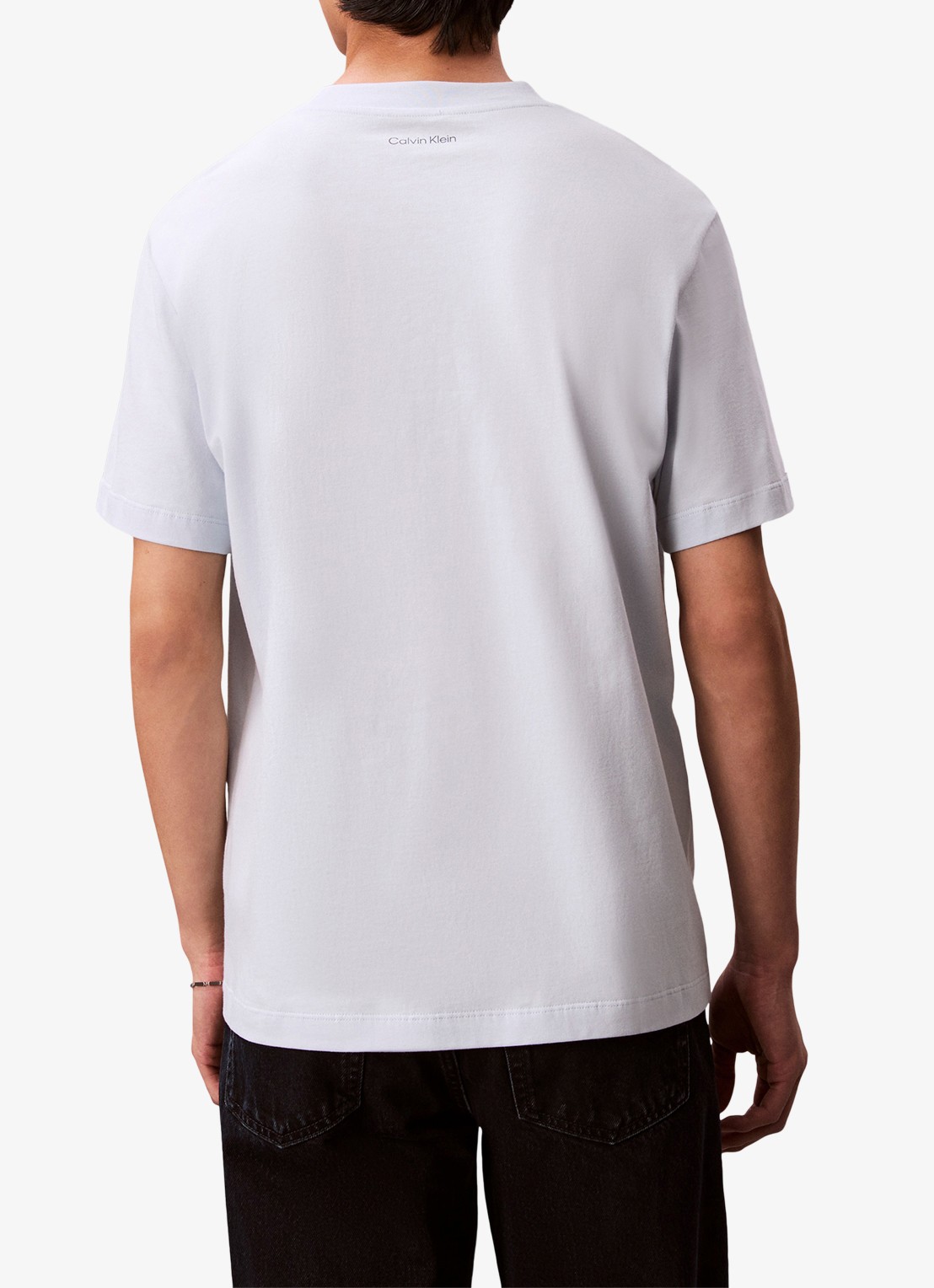 Calvin Klein T-shirt met logoborduring - achterkant 3 gebroken wit