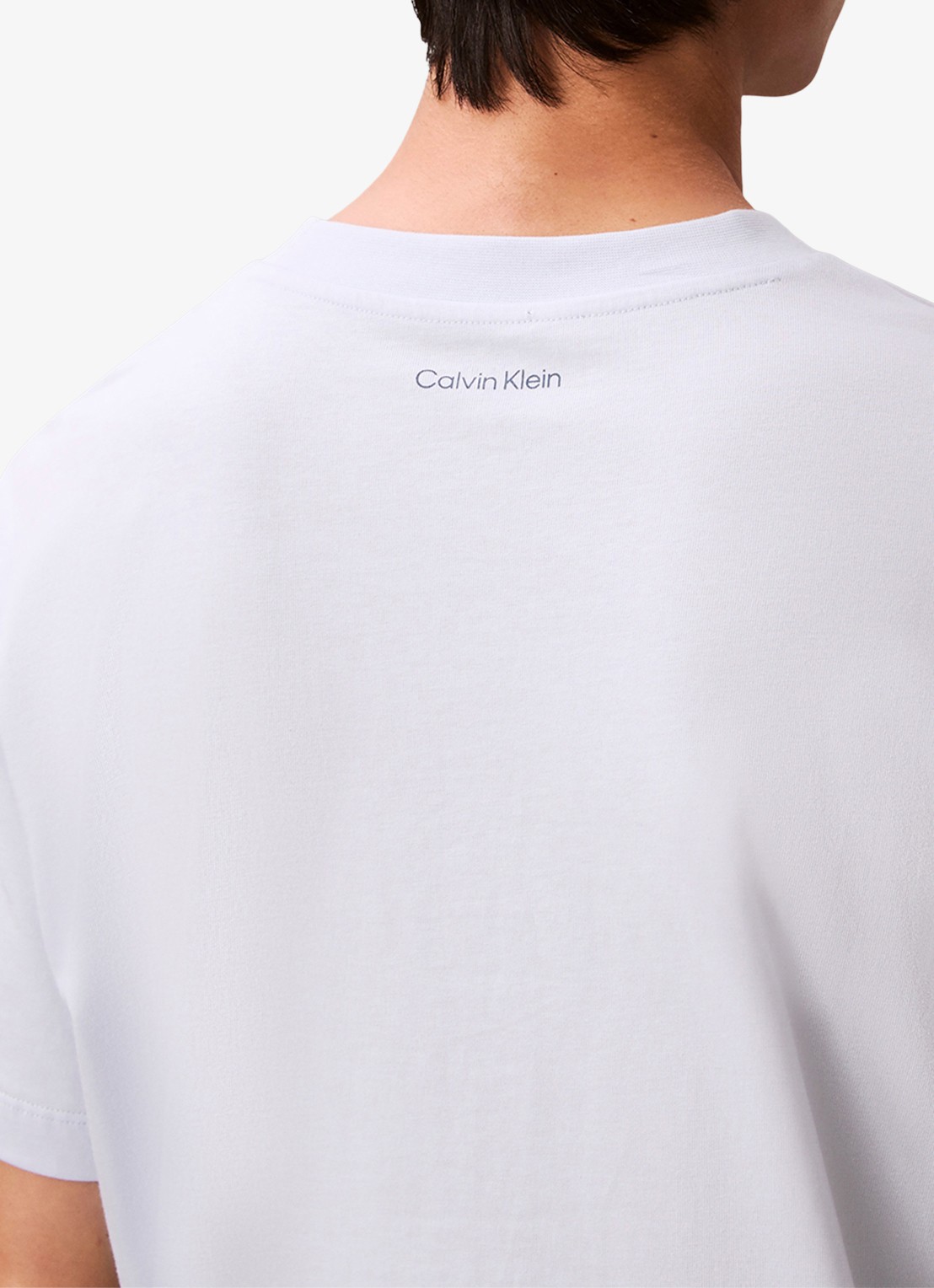 Calvin Klein T-shirt met logoborduring - detail 5 gebroken wit