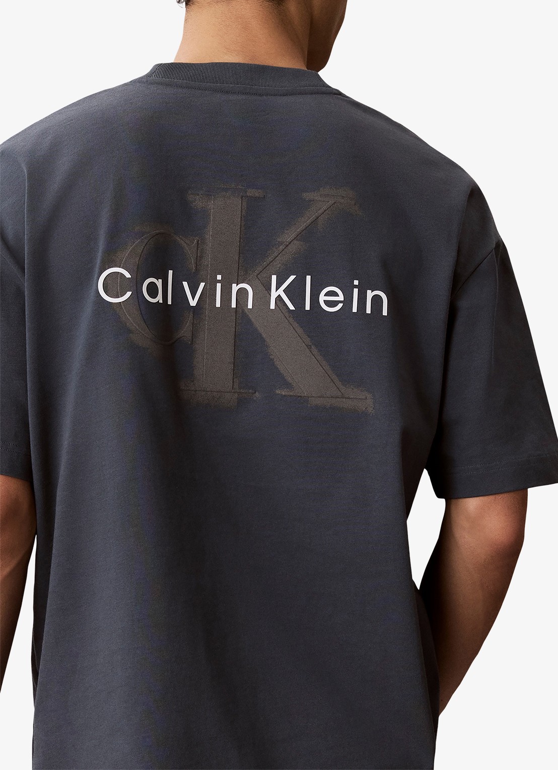 Calvin Klein T-shirt met logoborduring - detail 3 dark slate-ceg /  groen