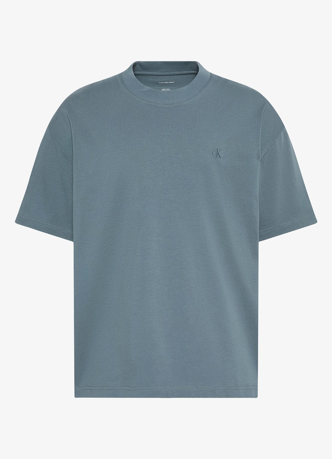 Calvin Klein T-shirt met logoborduring - voorkant 4 dark slate-ceg /  groen
