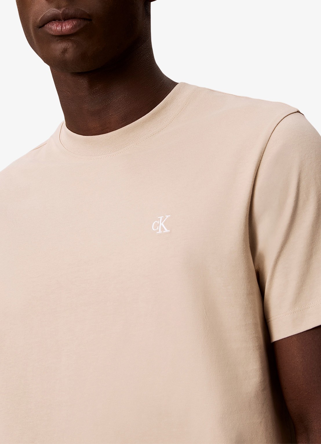 Calvin Klein T-shirt met logoborduring - detail 3 white pepper-pf0 /  wit