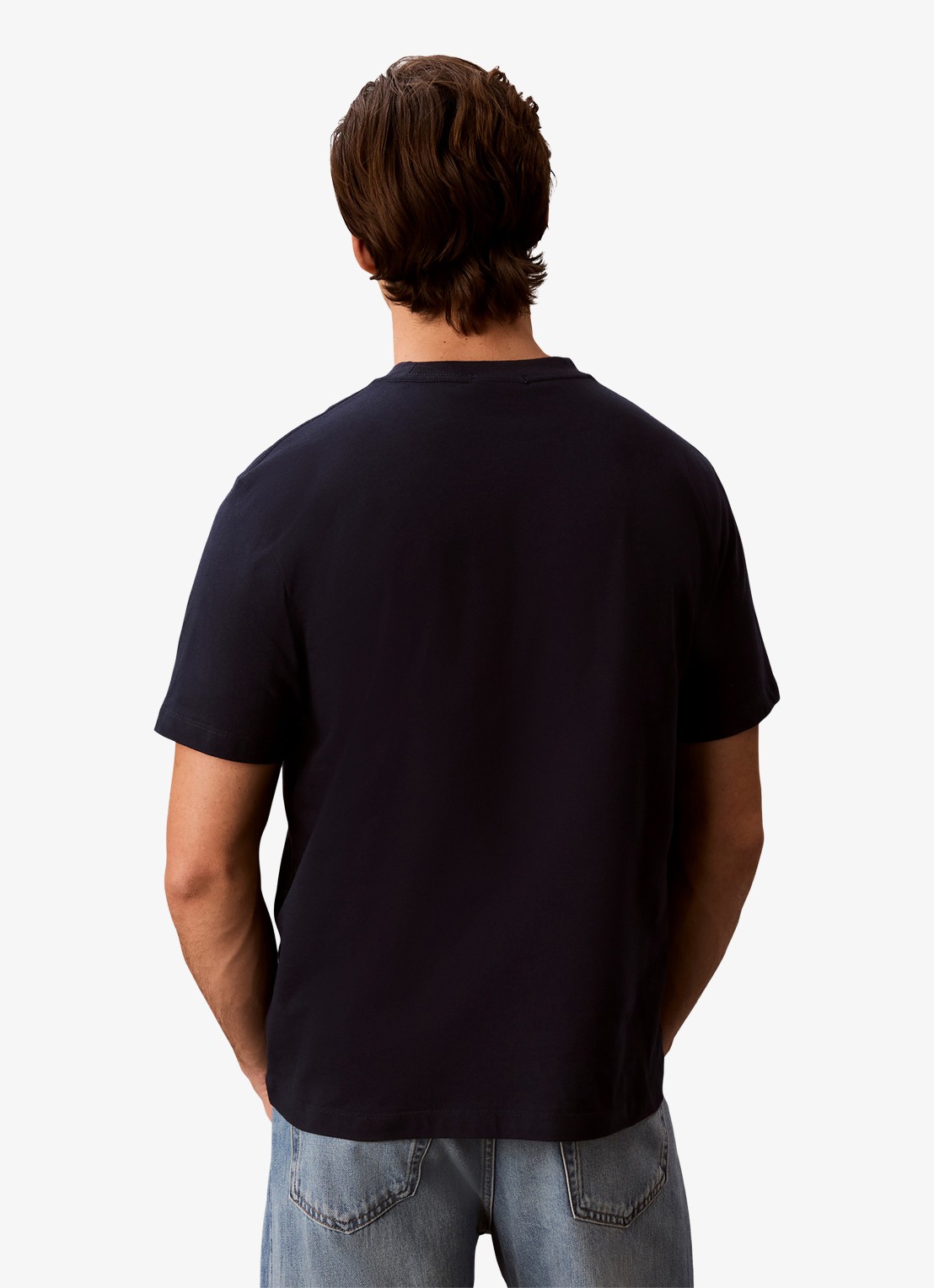 Calvin Klein T-shirt met logoborduring - achterkant 4 donkerblauw