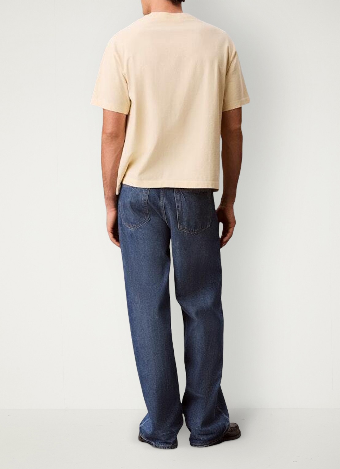 Calvin Klein T-shirt met logoborduring - achterkant creme