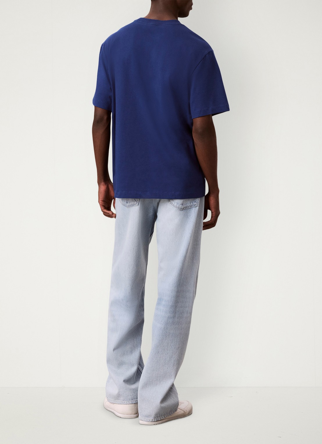 Calvin Klein T-shirt met logoborduring - achterkant estate blue-5ma / blauw