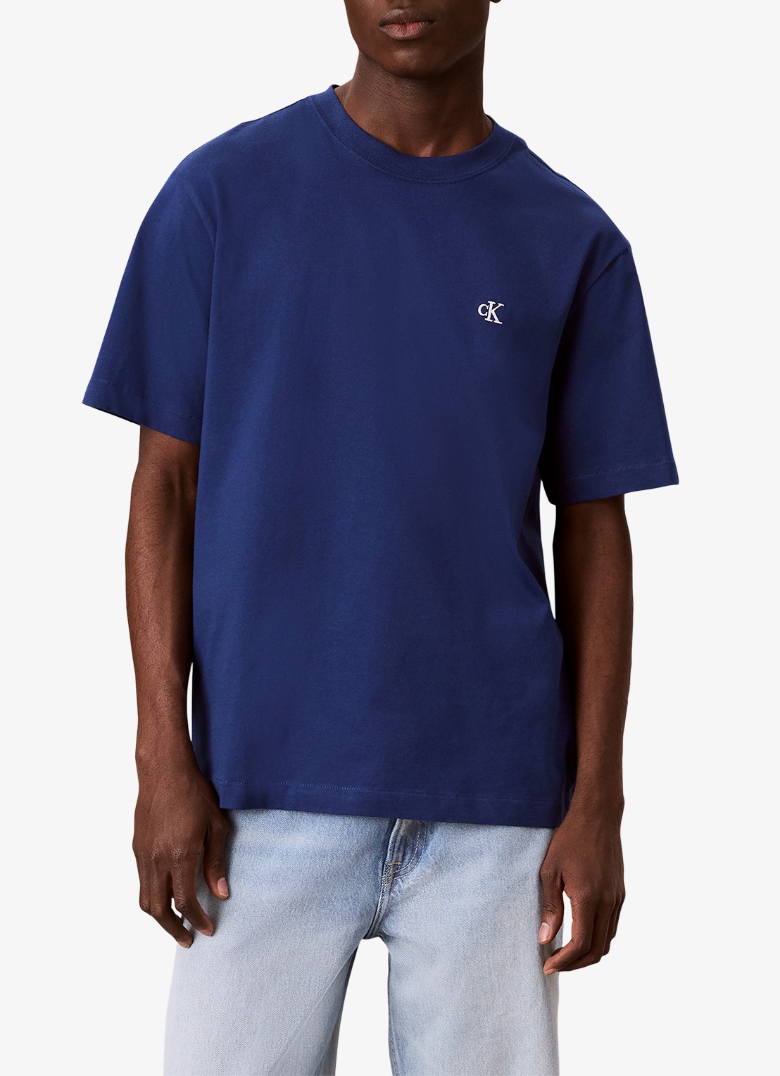 Calvin Klein T-shirt met logoborduring - detail 2 estate blue-5ma / blauw