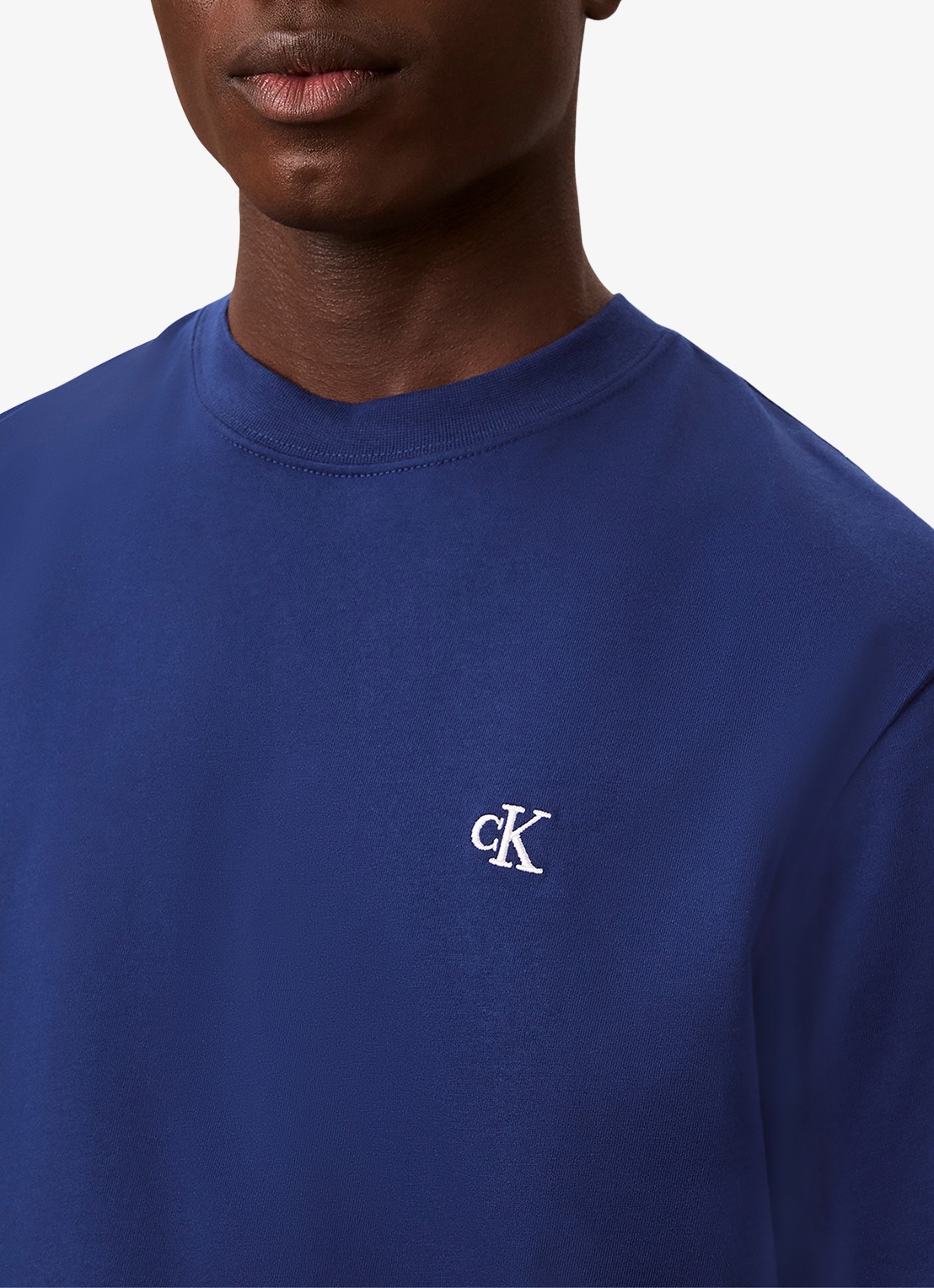 Calvin Klein T-shirt met logoborduring - detail 3 estate blue-5ma / blauw