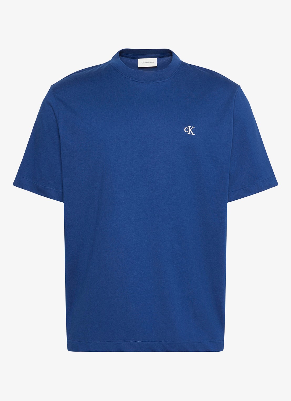 Calvin Klein T-shirt met logoborduring - voorkant 6 estate blue-5ma / blauw