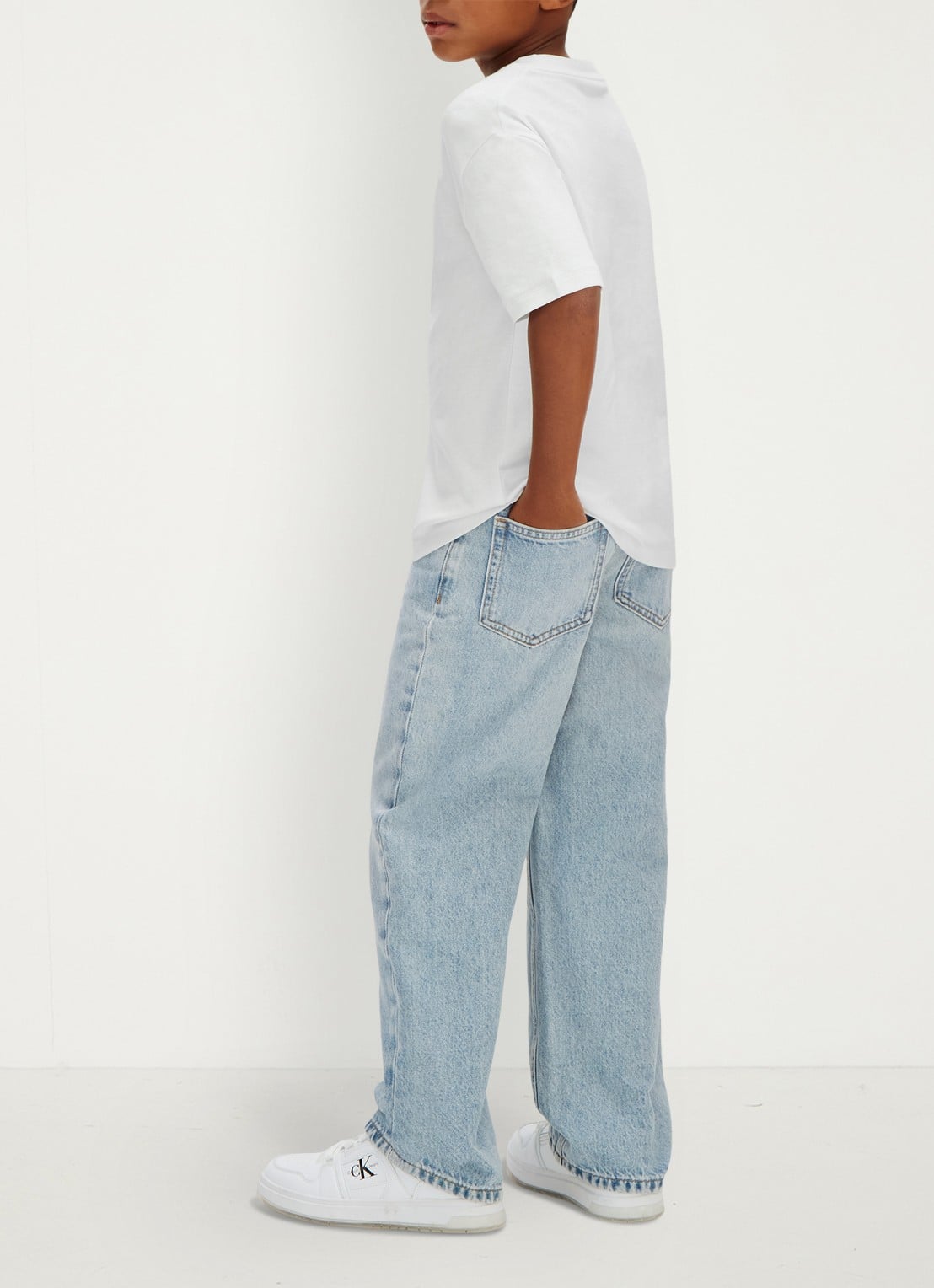Calvin Klein T-shirt met logoborduring - achterkant wit