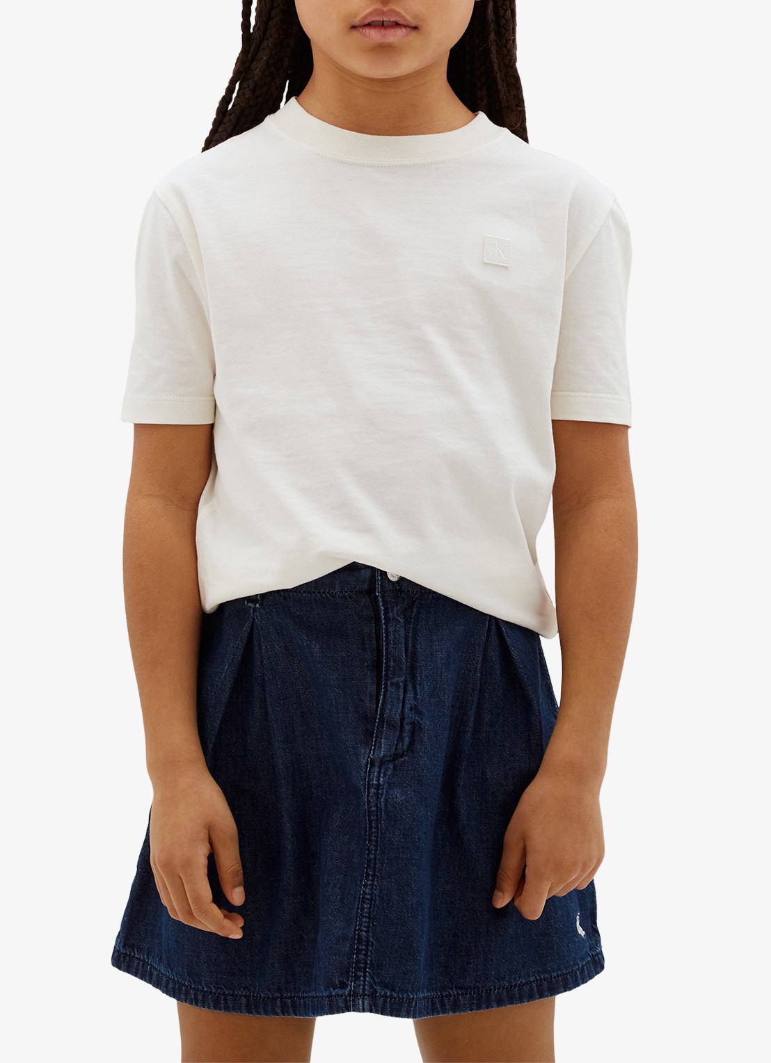 Calvin Klein T-shirt met logoborduring - detail 3 gebroken wit