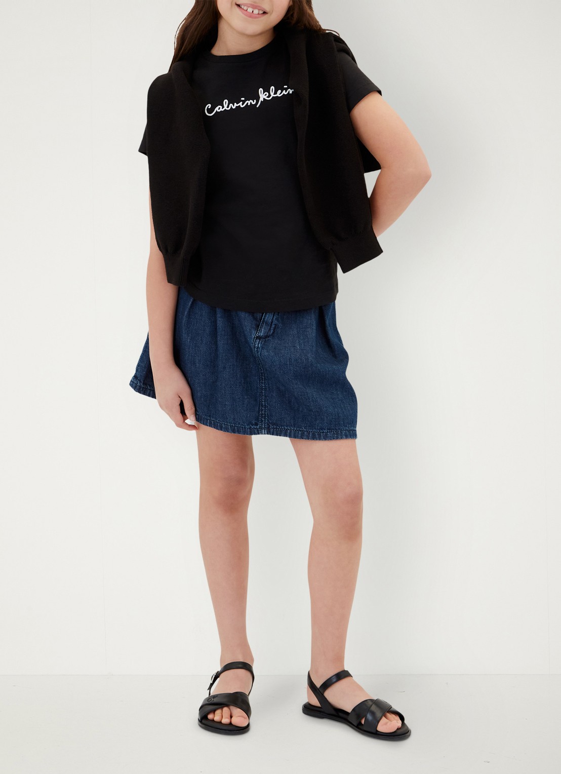 Calvin Klein T-shirt met logoborduring - detail 5 zwart
