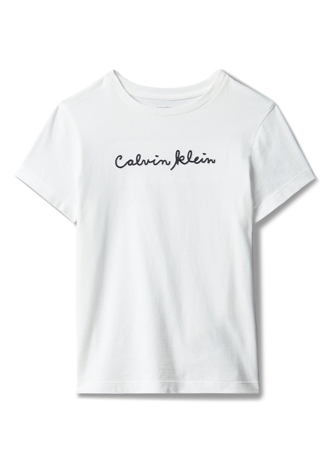 Calvin Klein T-shirt met logoborduring - voorkant bright white-yaf /  wit