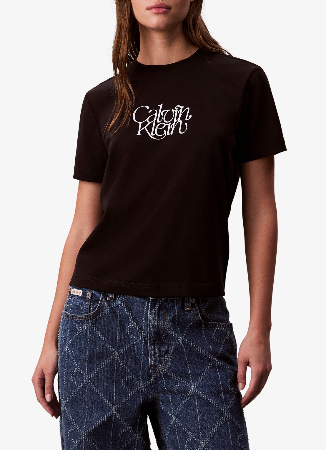 Calvin Klein T-shirt met logoprint - detail 3 zwart