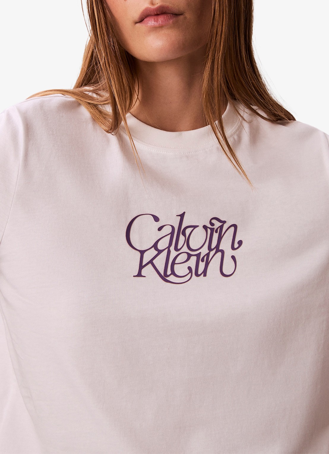 Calvin Klein T-shirt met logoprint - detail 3 wit