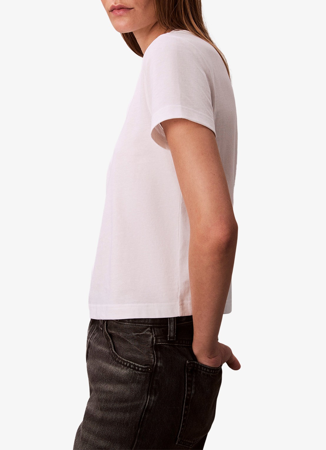 Calvin Klein T-shirt met logoprint - detail 4 wit