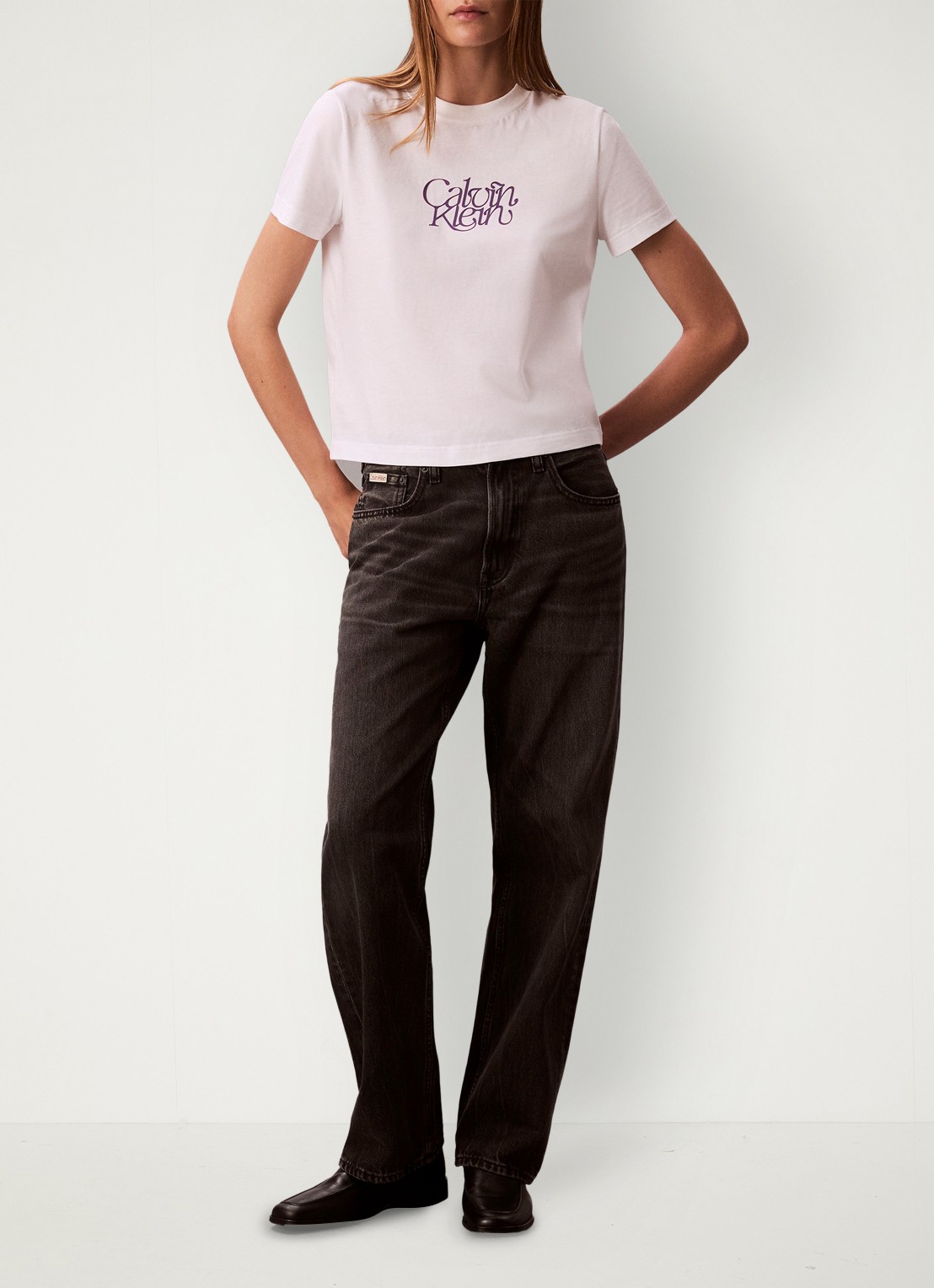Calvin Klein T-shirt met logoprint - voorkant 6 wit