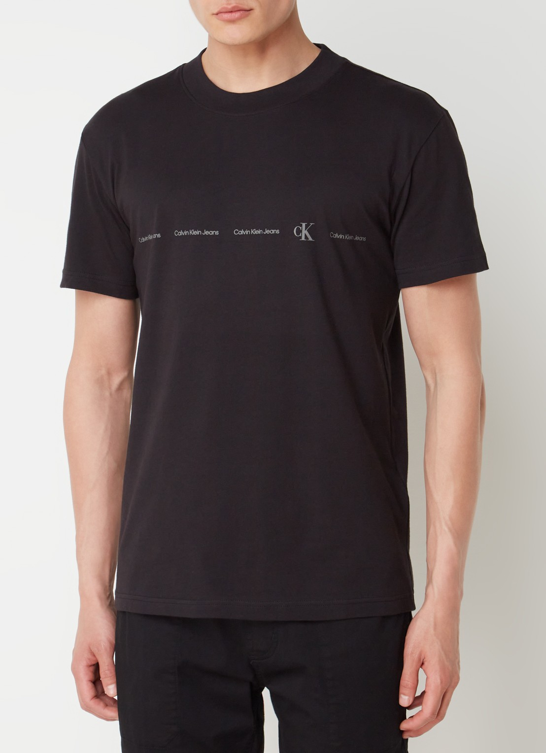 Calvin Klein T-shirt met logoprint - detail 4 zwart