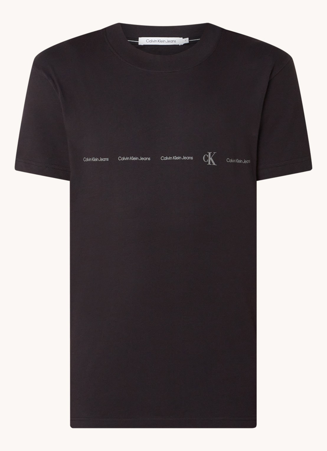 Calvin Klein T-shirt met logoprint - voorkant zwart
