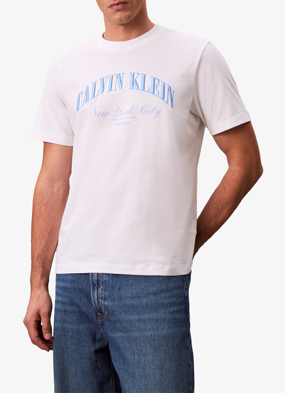 Calvin Klein T-shirt met logoprint - detail 2 bright white-yaf