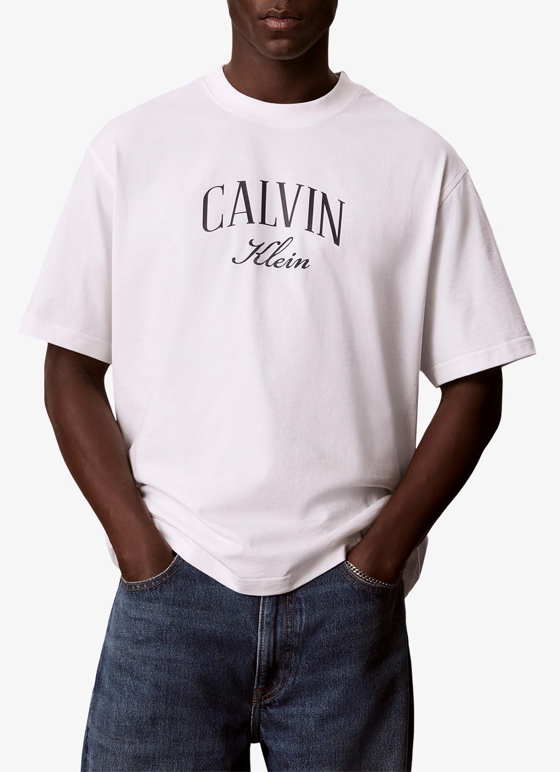 Calvin Klein T-shirt met logoprint - detail wit
