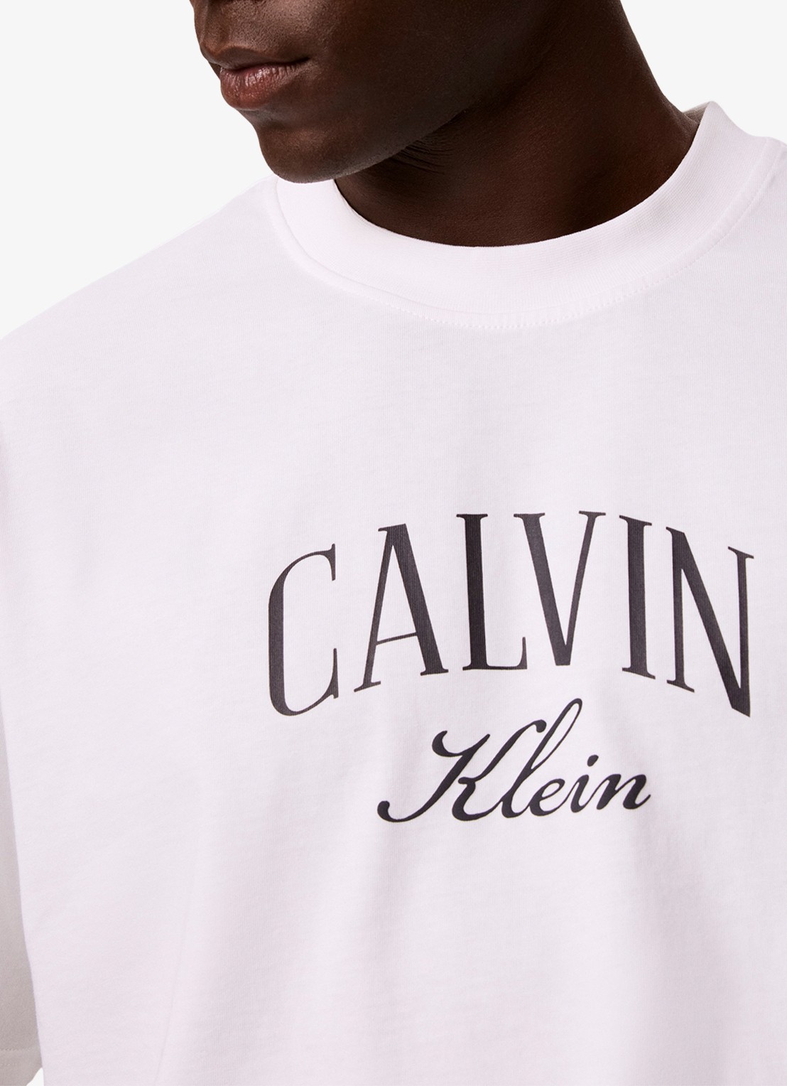 Calvin Klein T-shirt met logoprint - detail 2 wit