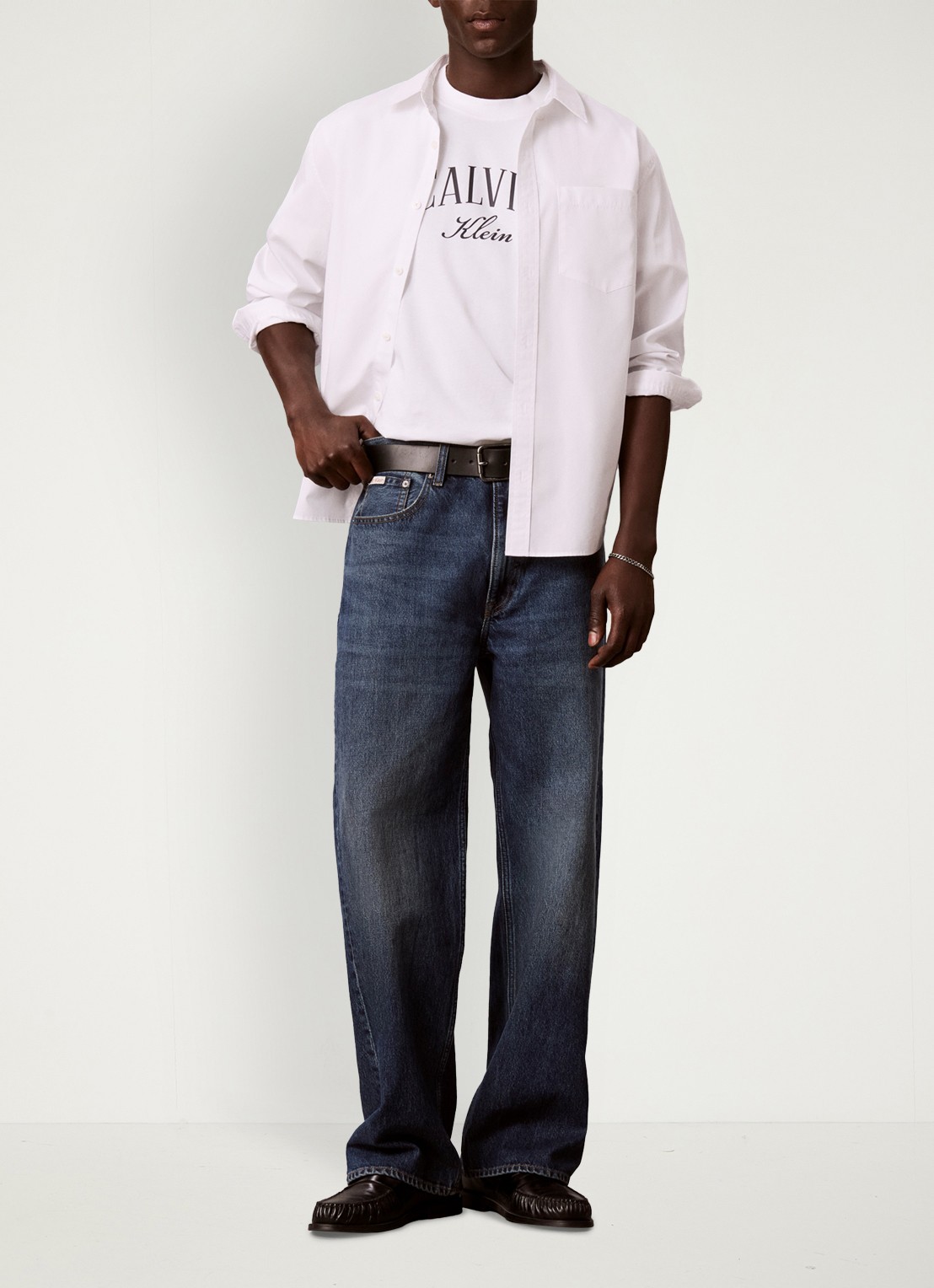 Calvin Klein T-shirt met logoprint - voorkant 6 wit