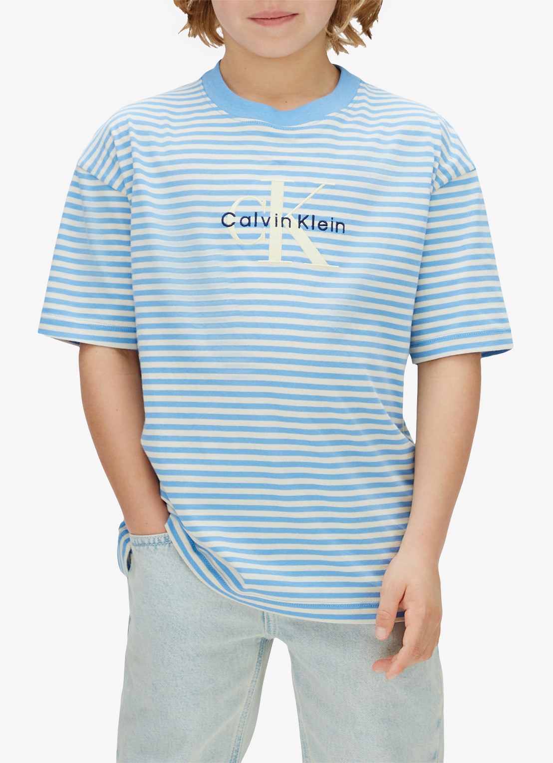 Calvin Klein T-shirt met logoprint - detail 4 wit