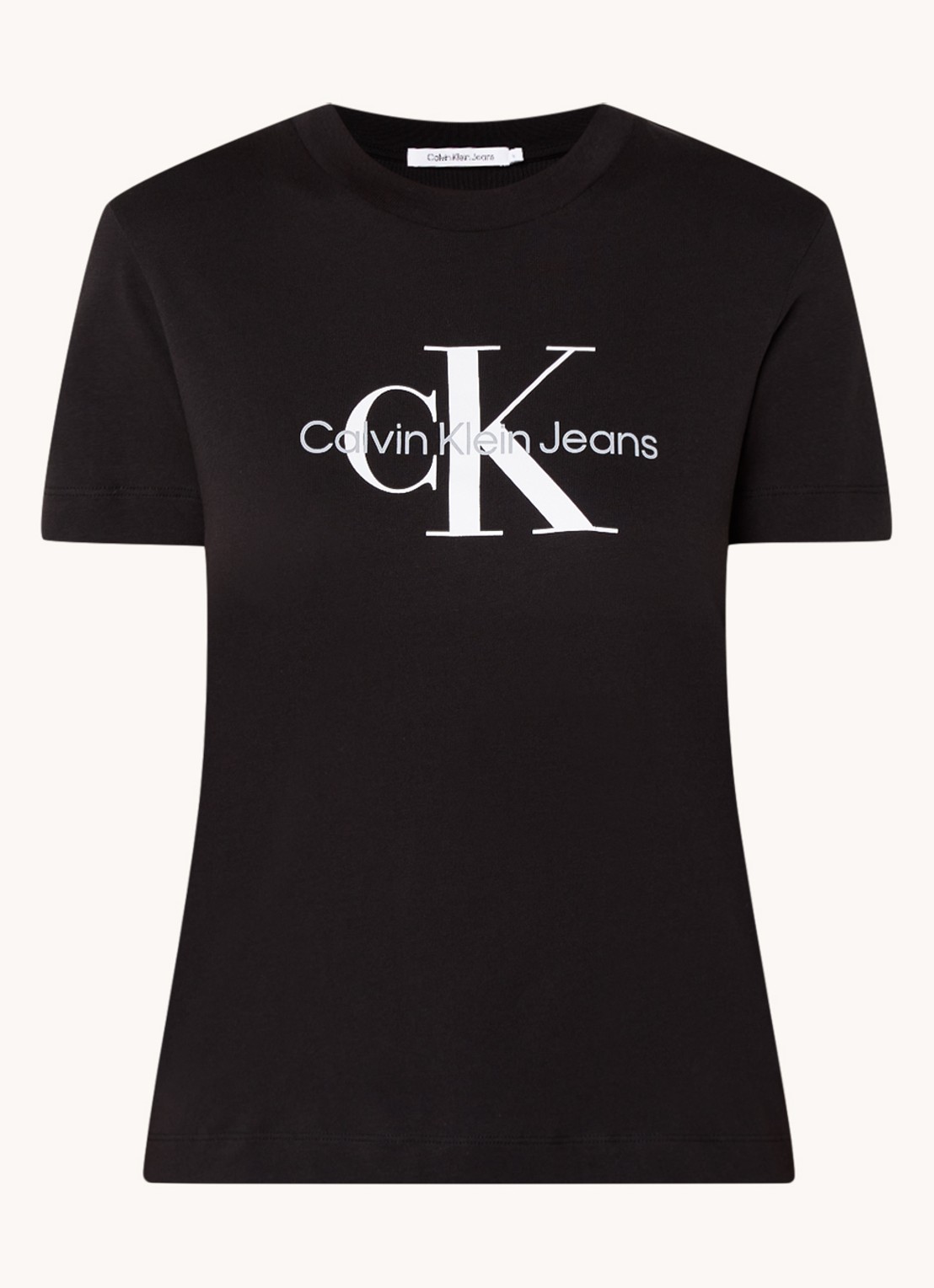 Calvin Klein T-shirt met logoprint - voorkant zwart