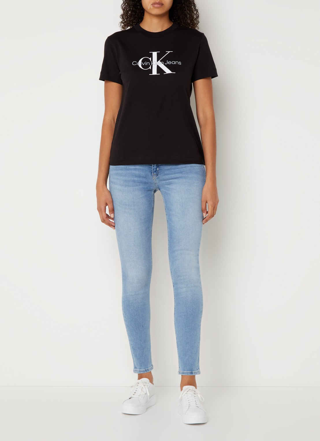 Calvin Klein T-shirt met logoprint - voorkant 2 zwart