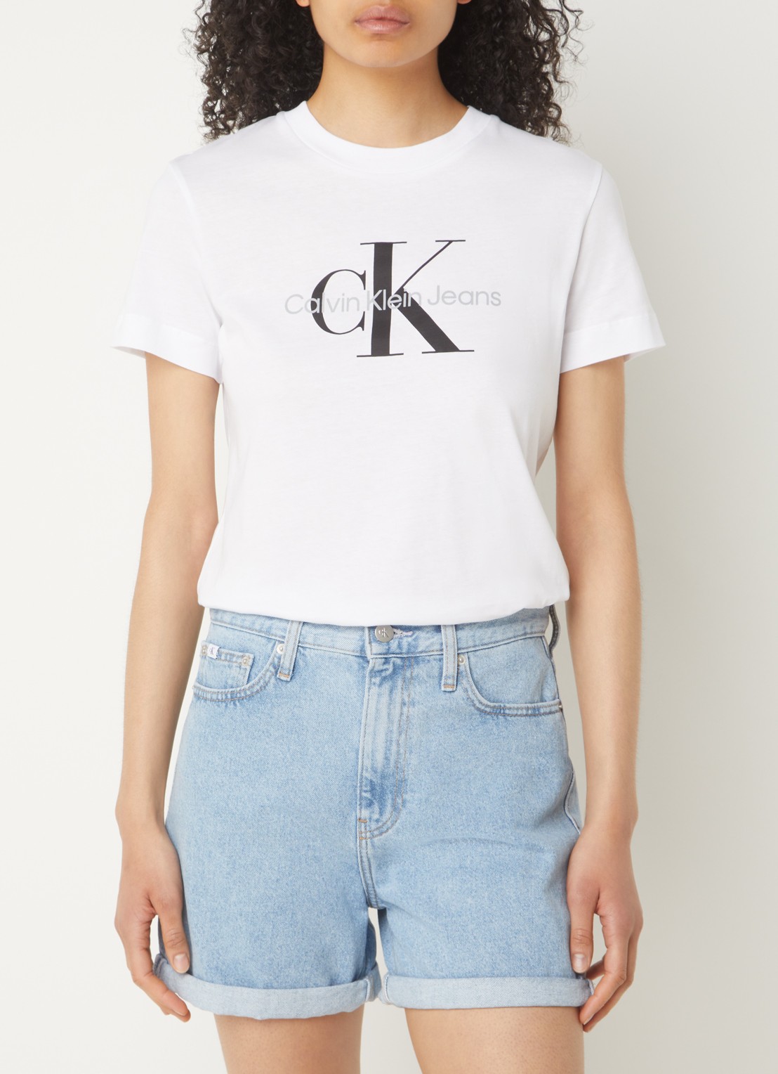 Calvin Klein T-shirt met logoprint - detail 4 wit