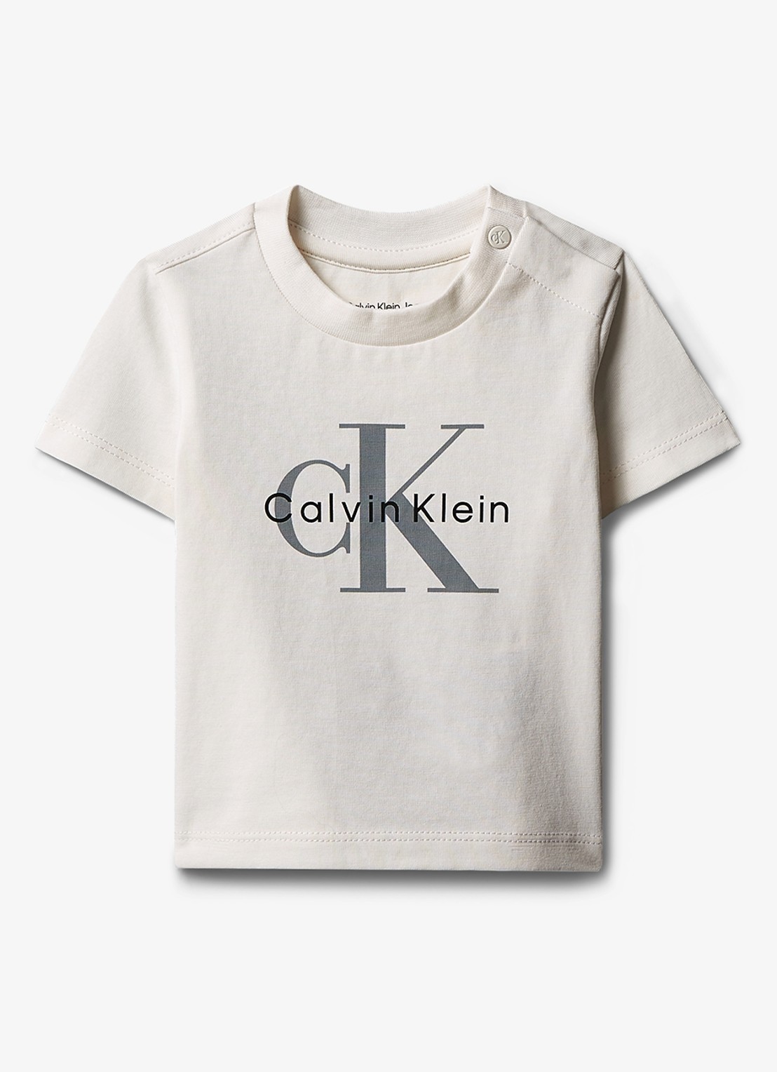 Calvin Klein T-shirt met logoprint - voorkant 2 wit