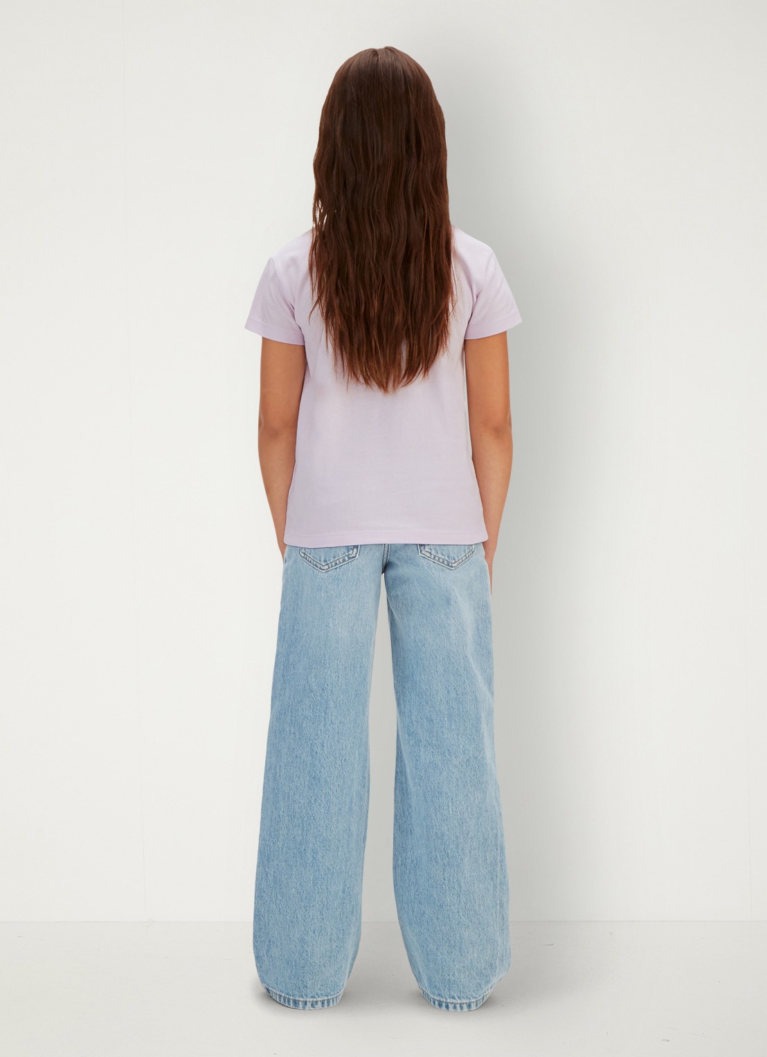 Calvin Klein T-shirt met logoprint - achterkant lichtroze