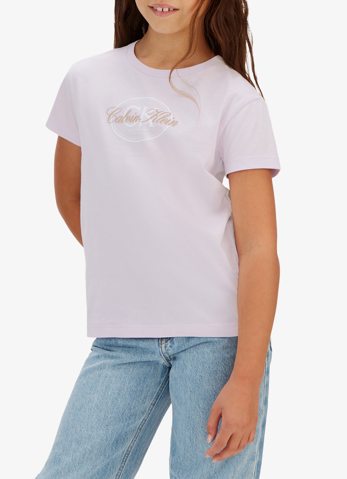 Calvin Klein T-shirt met logoprint - detail 4 lichtroze