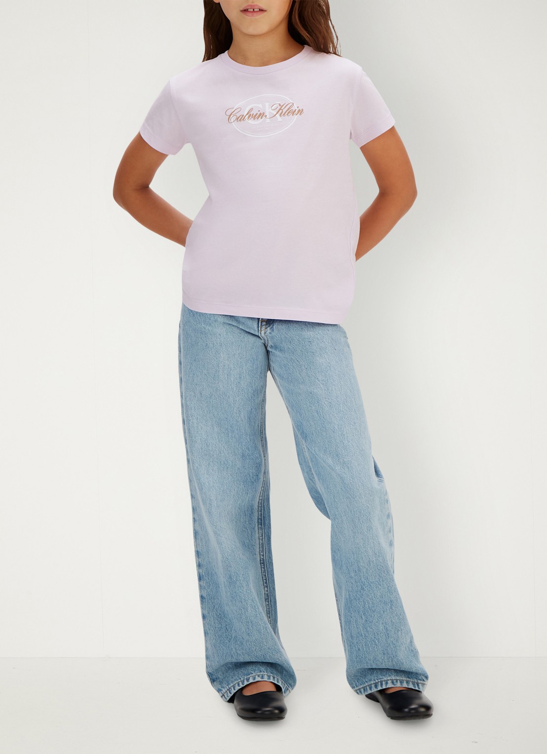 Calvin Klein T-shirt met logoprint - voorkant 3 lichtroze