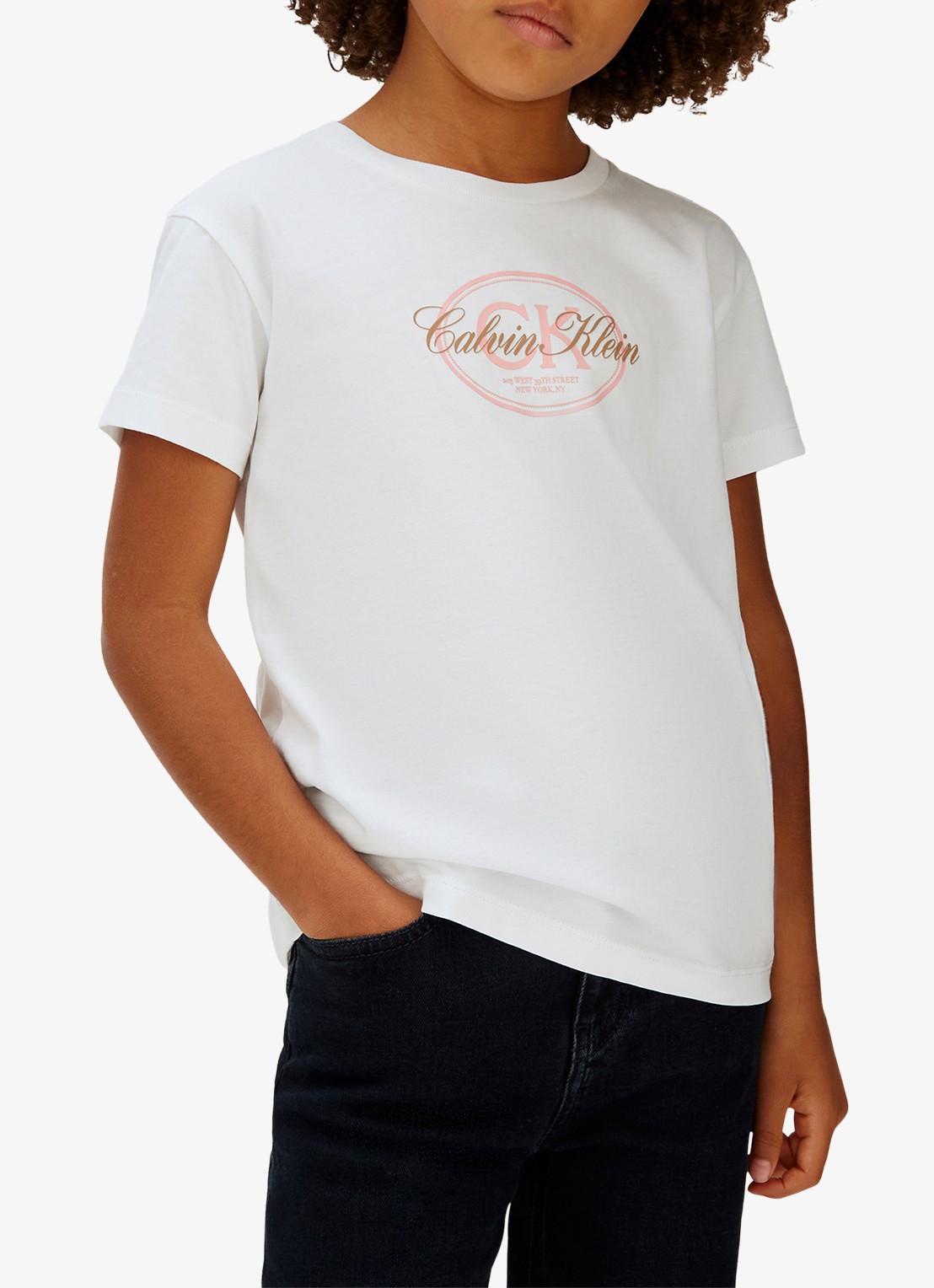 Calvin Klein T-shirt met logoprint - detail 4 wit