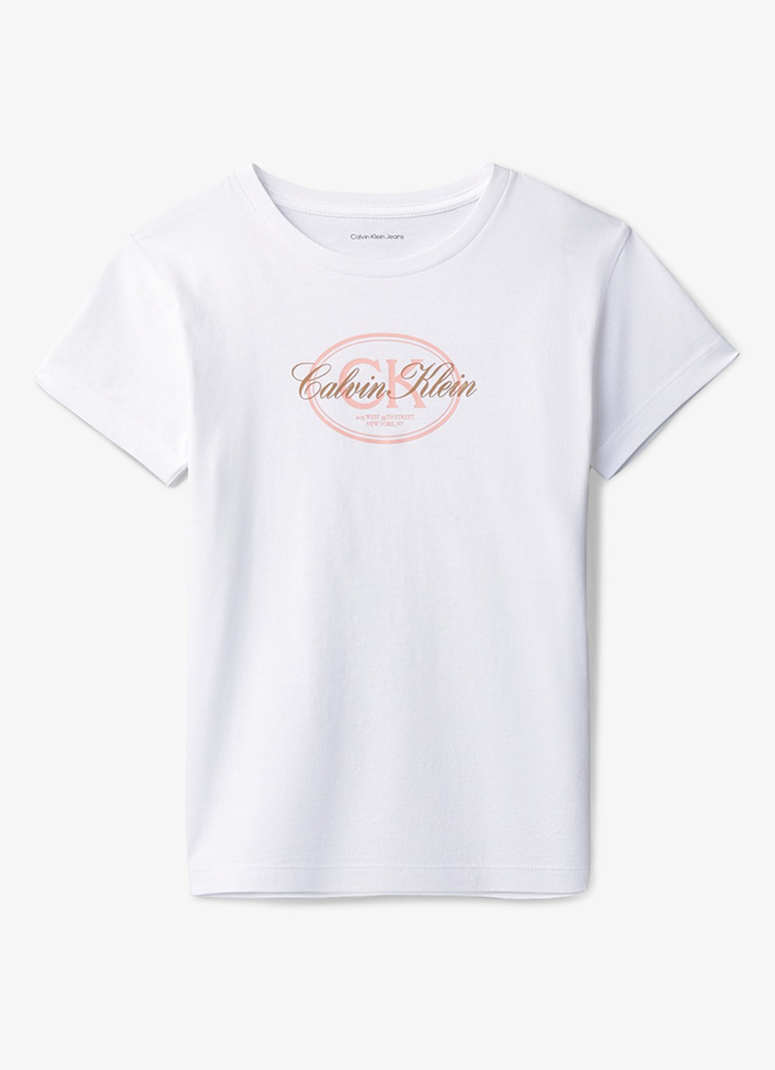 Calvin Klein T-shirt met logoprint - voorkant 2 wit