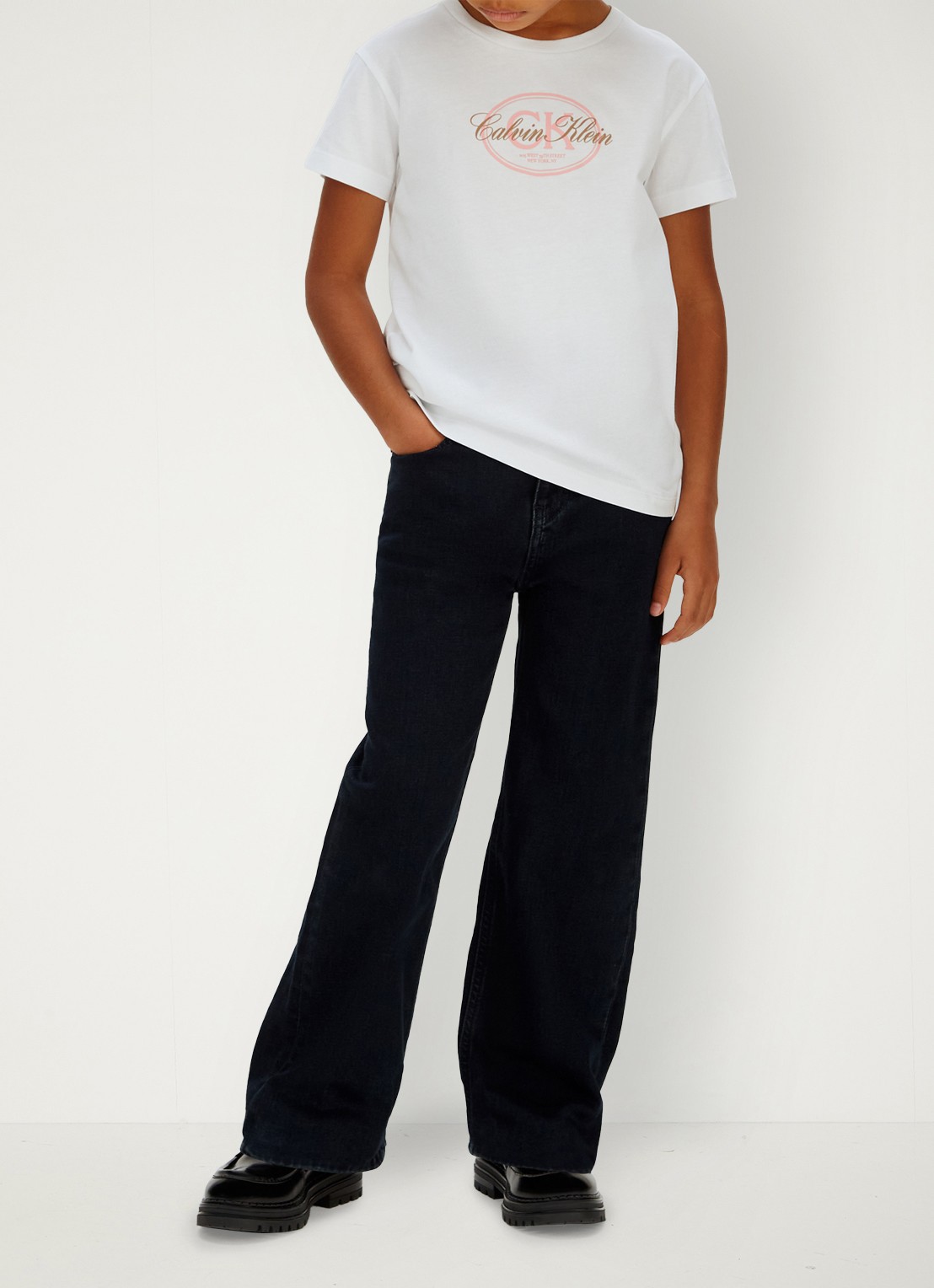 Calvin Klein T-shirt met logoprint - voorkant 3 wit