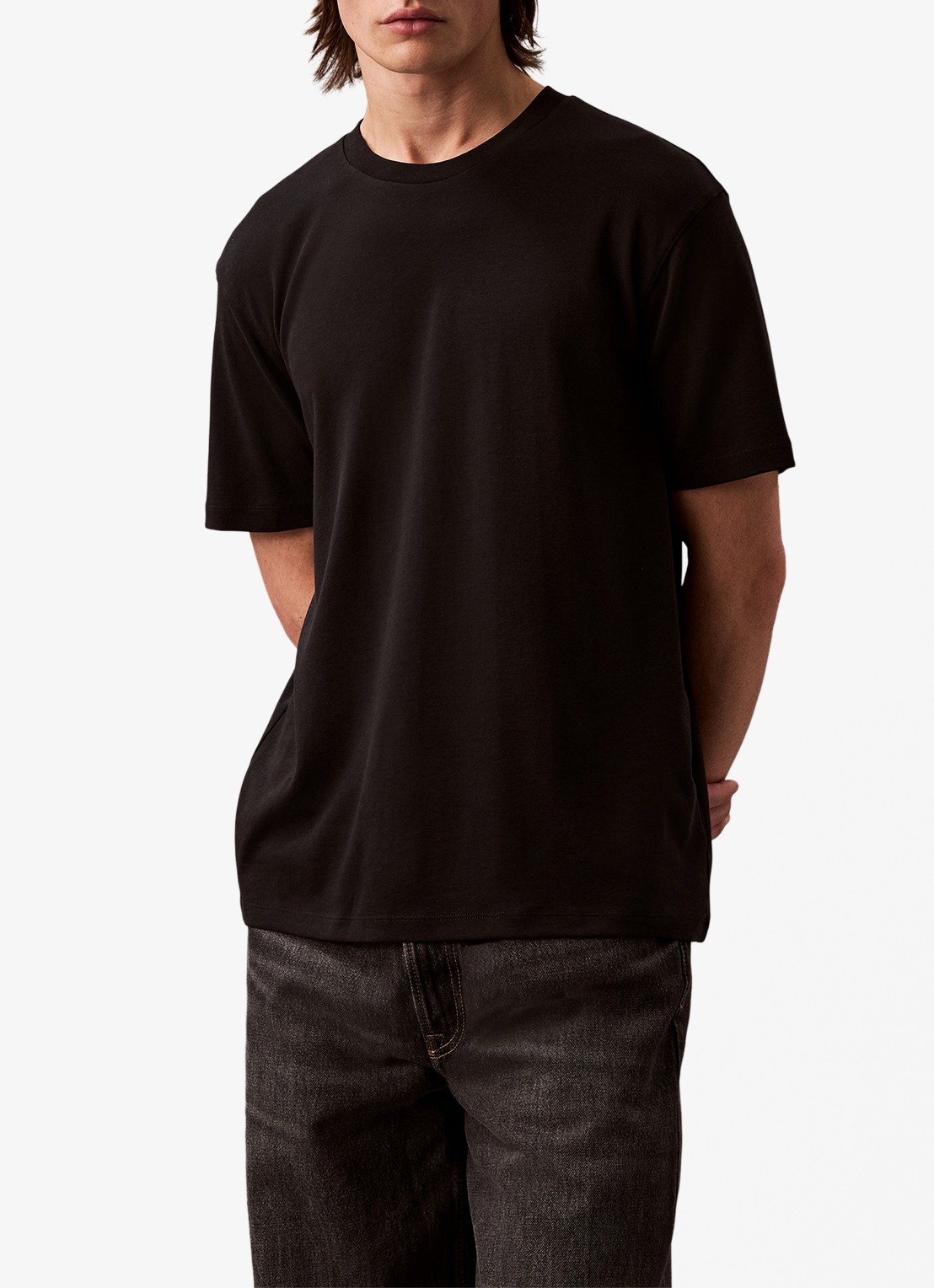 Calvin Klein T-shirt met ronde hals  - detail 4 zwart