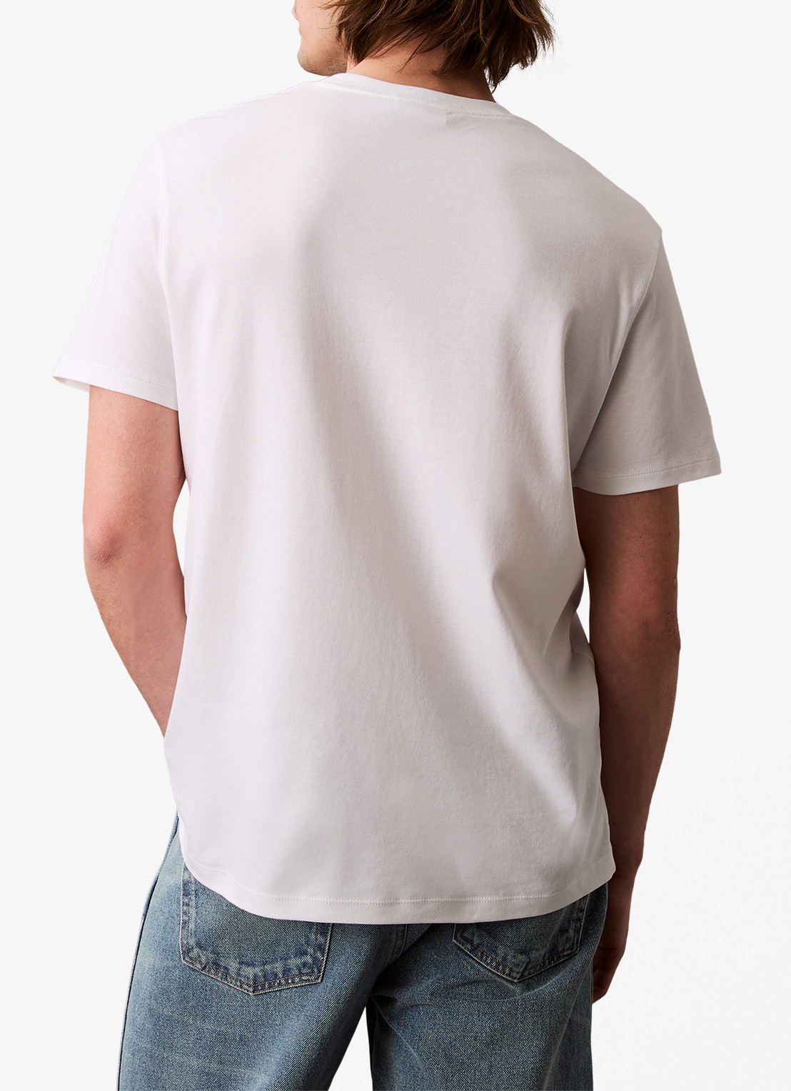 Calvin Klein T-shirt met ronde hals  - achterkant wit