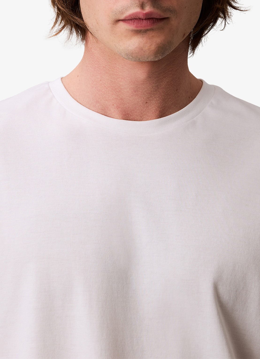 Calvin Klein T-shirt met ronde hals  - detail 6 wit