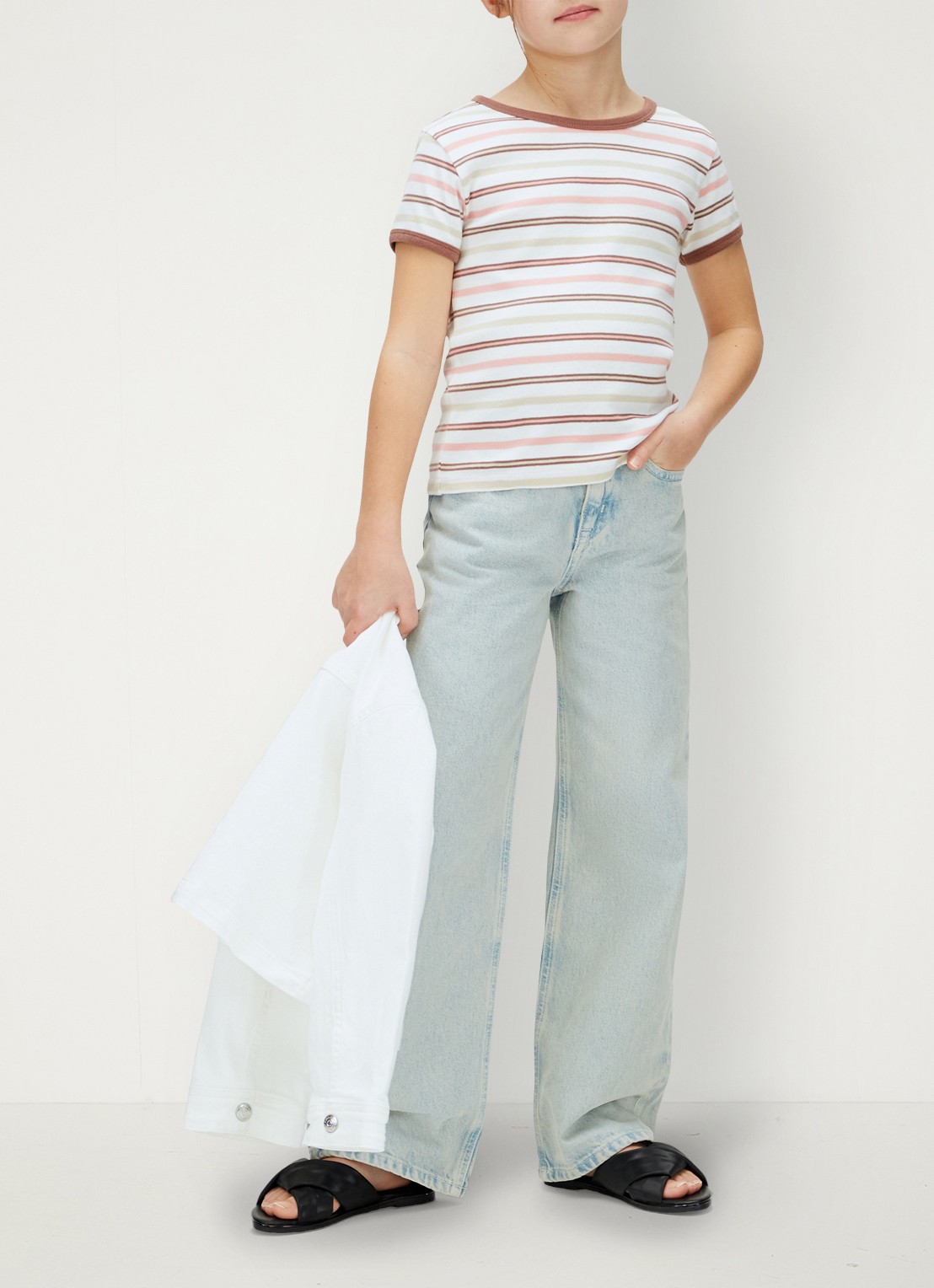 Calvin Klein T-shirt met streepprint - detail 4 multicolor