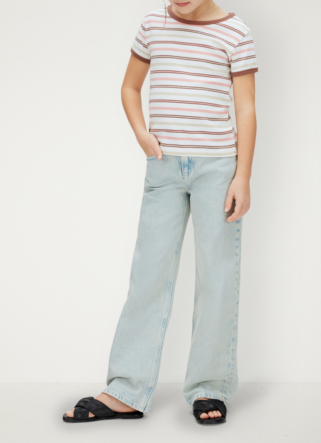 Calvin Klein T-shirt met streepprint - voorkant 2 multicolor