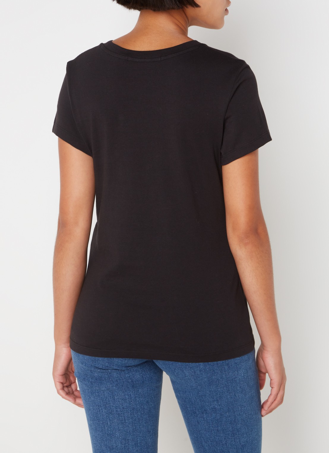 Calvin Klein T-shirt van katoen met logoprint  - achterkant 4 zwart