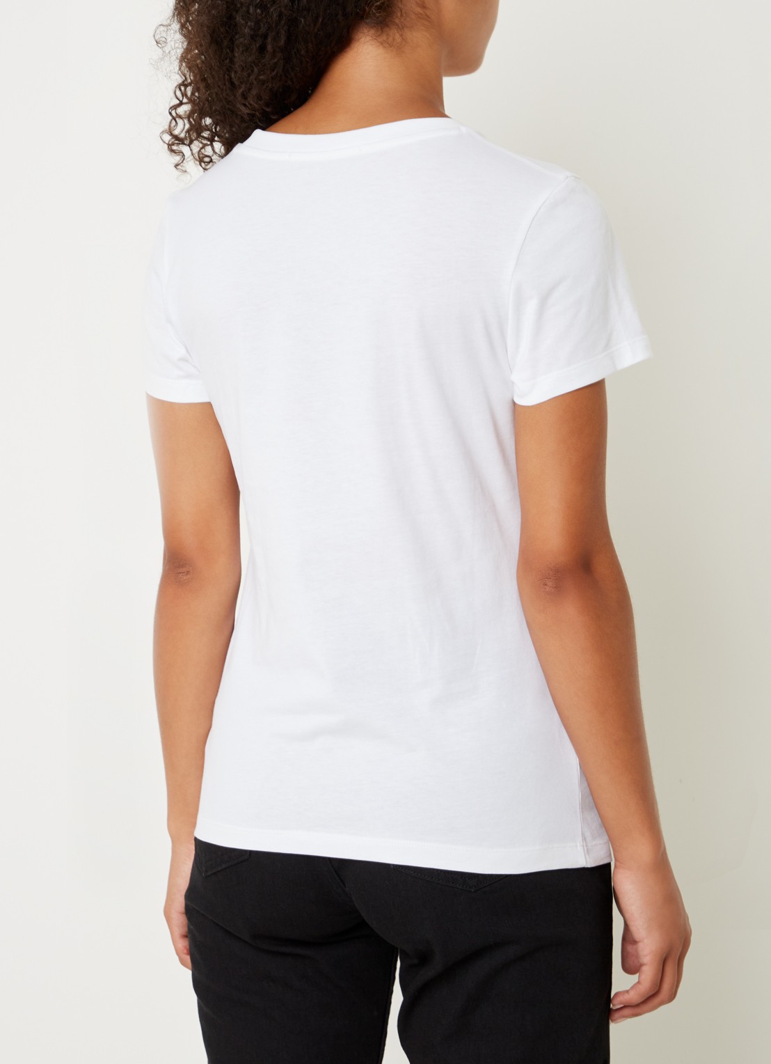 Calvin Klein T-shirt van katoen met logoprint  - achterkant 2 wit