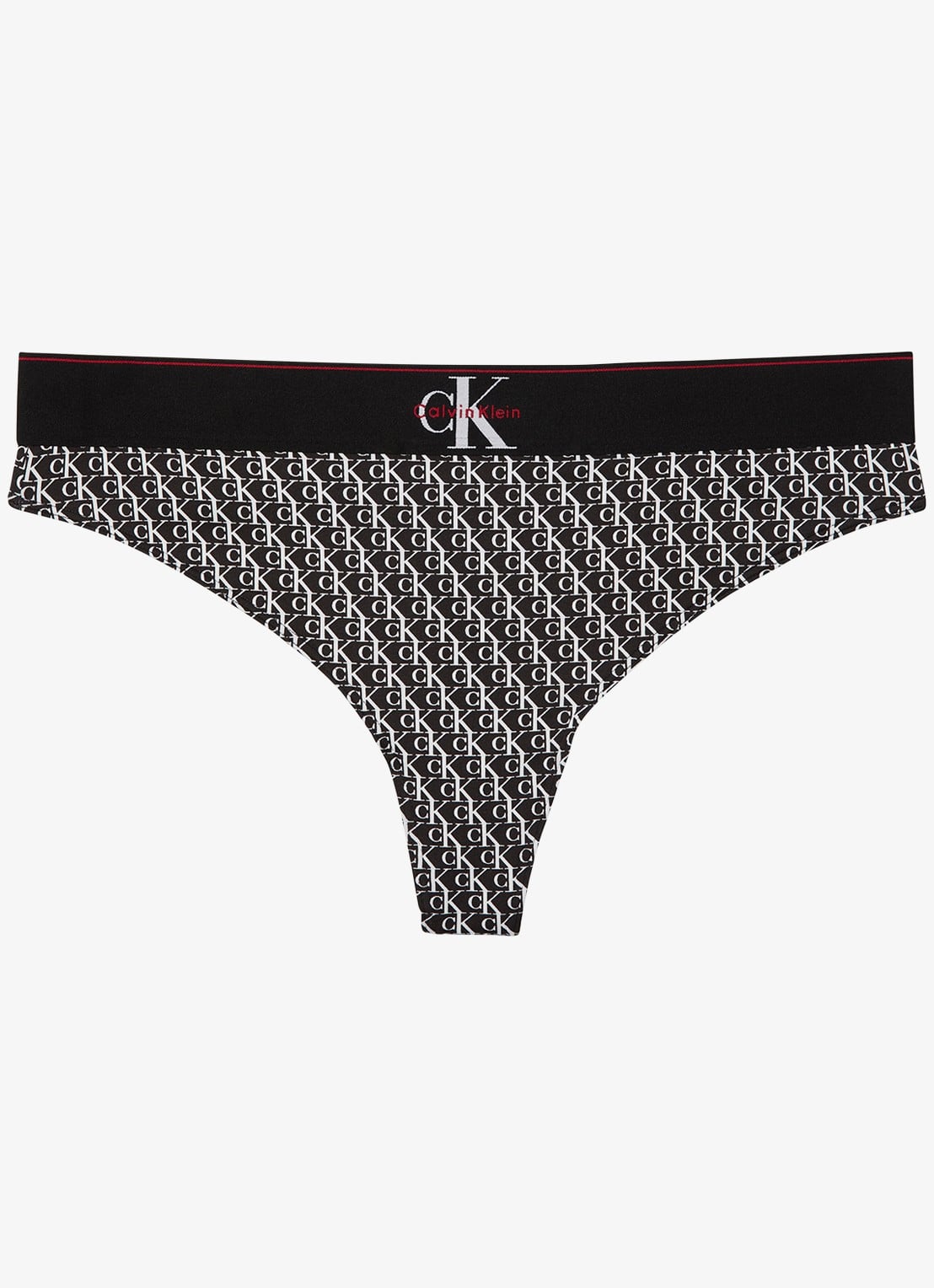 Calvin Klein Tanga met logoband - voorkant wit