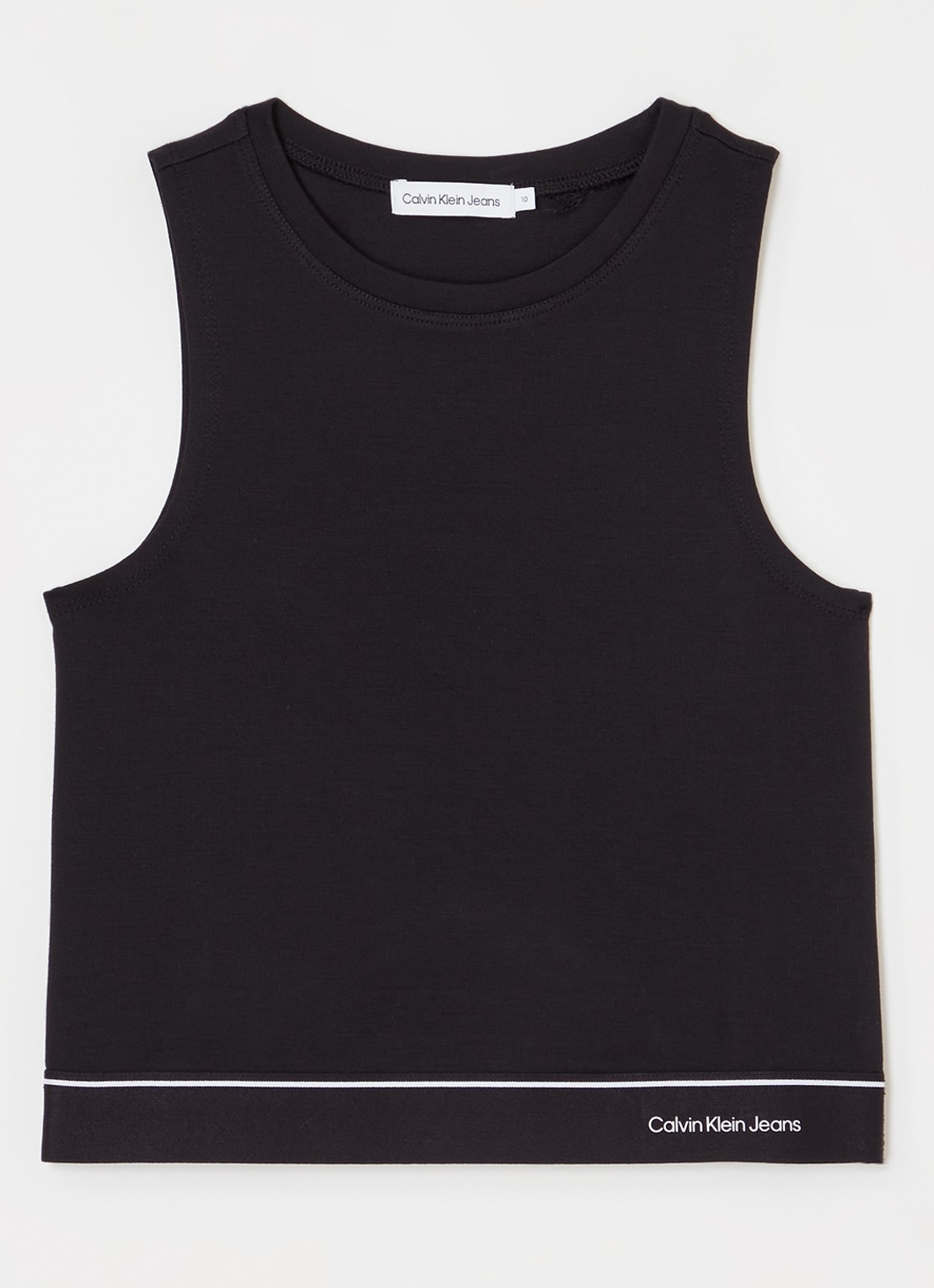 Calvin Klein Tanktop met logoband - voorkant zwart
