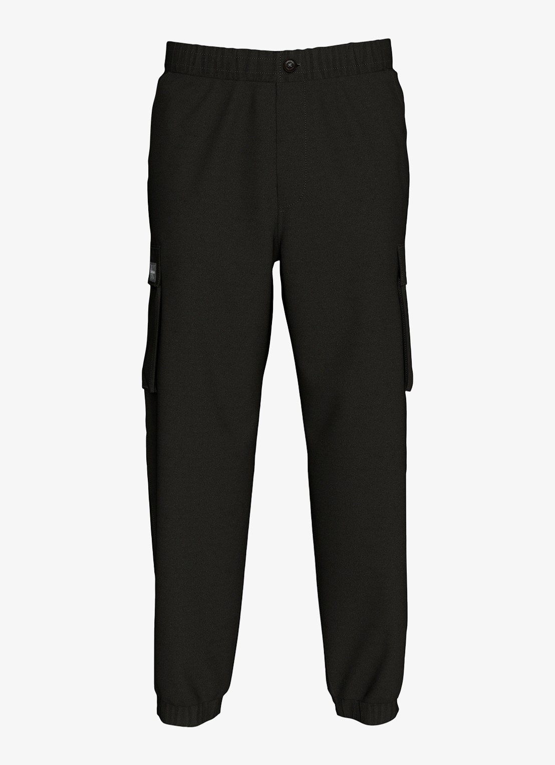 Calvin Klein Tapered fit cargobroek met logo - voorkant 5 zwart