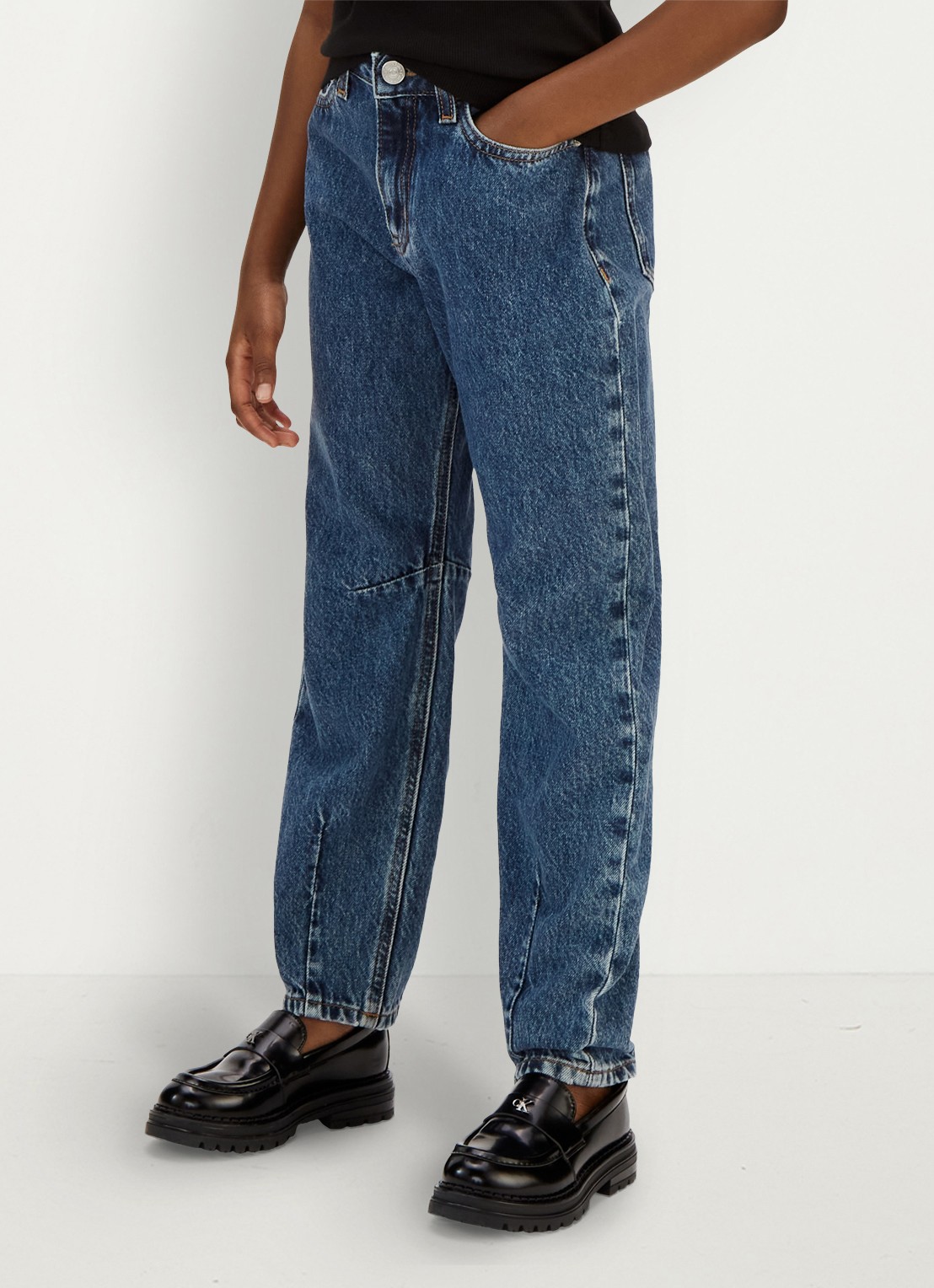 Calvin Klein Tapered fit jeans met donkere wassing - detail 4 beckford wash-1bj /  blauw