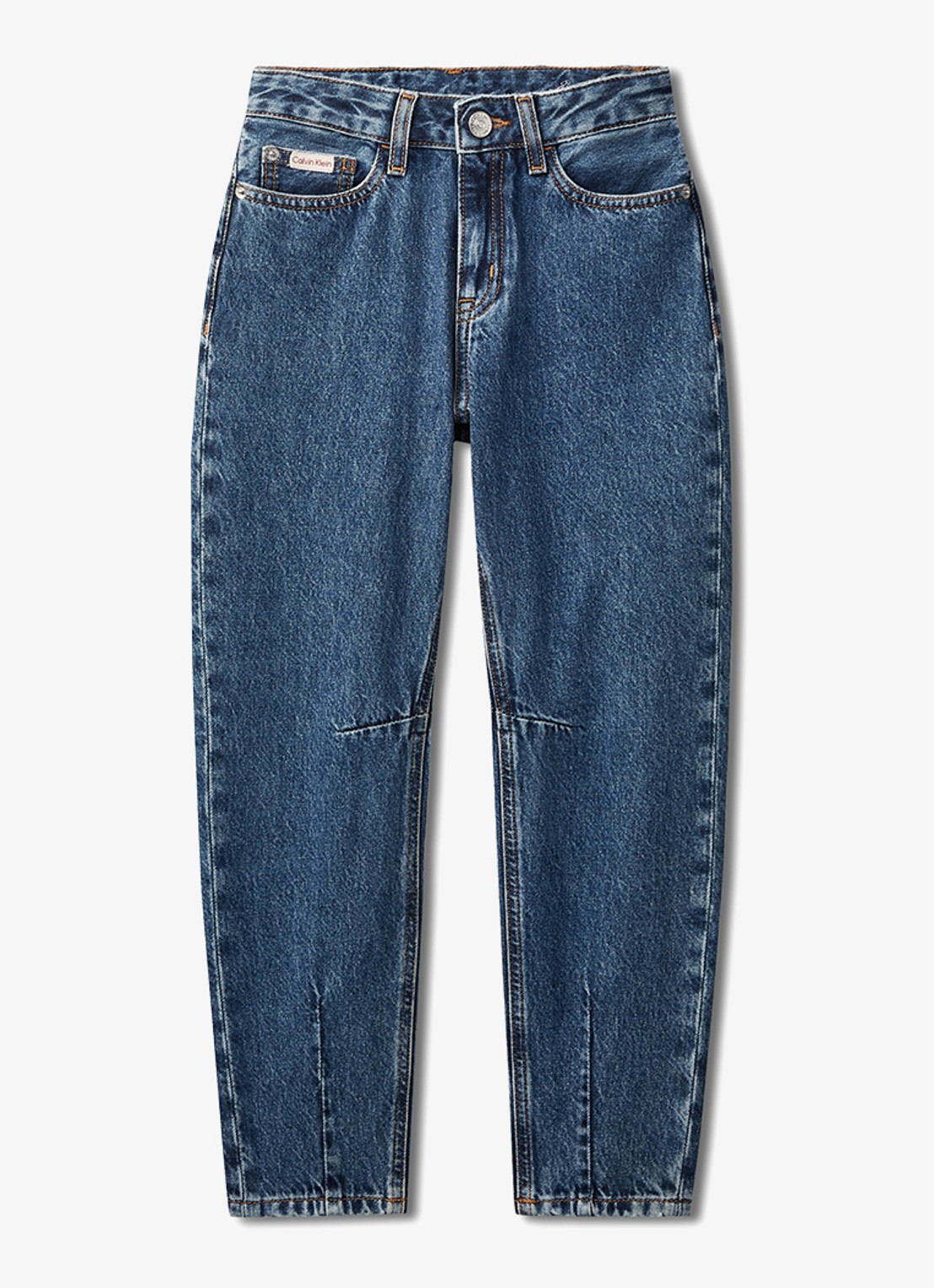 Calvin Klein Tapered fit jeans met donkere wassing - voorkant beckford wash-1bj /  blauw