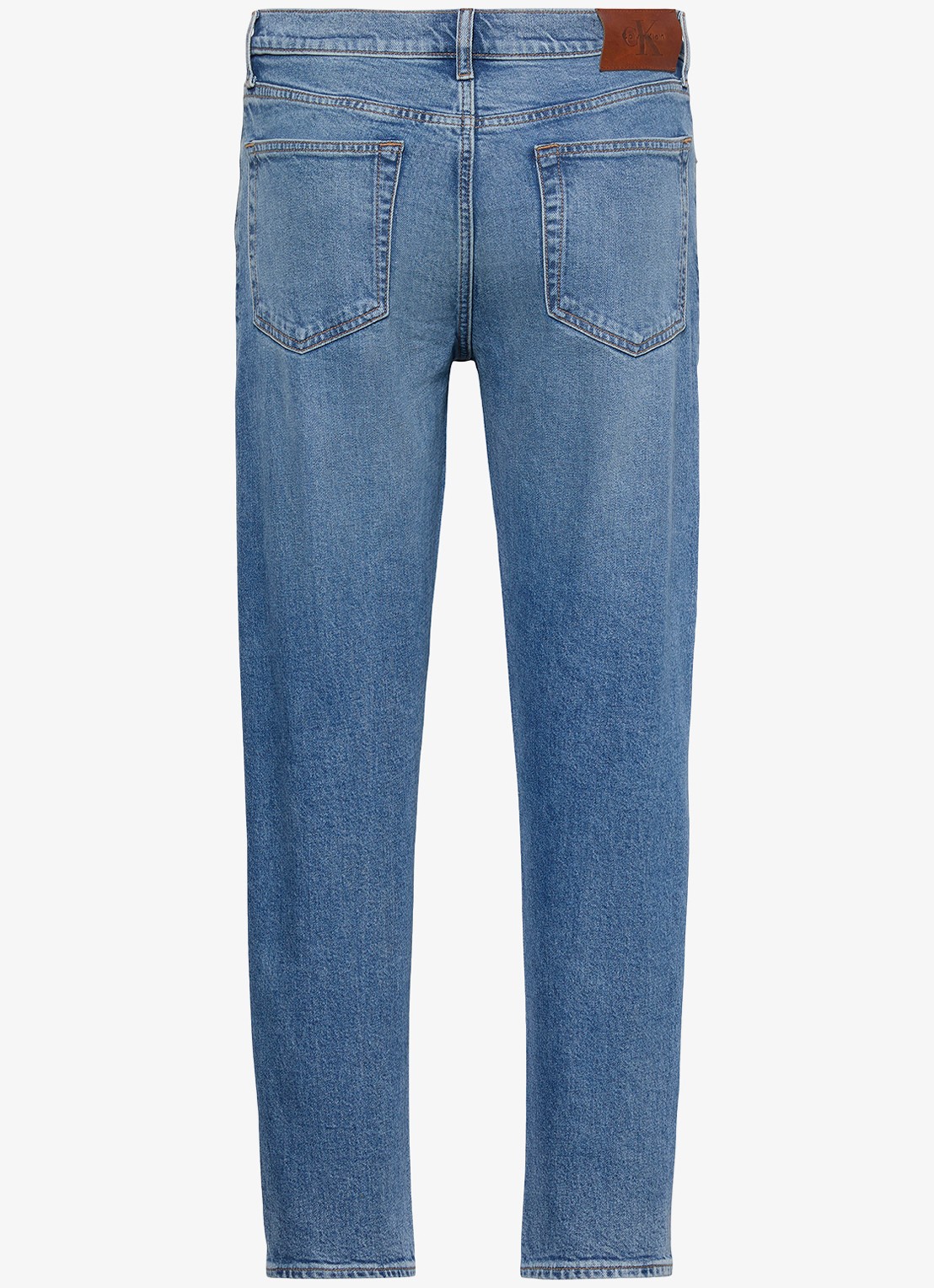 Calvin Klein Tapered fit jeans met medium wassing - achterkant denim